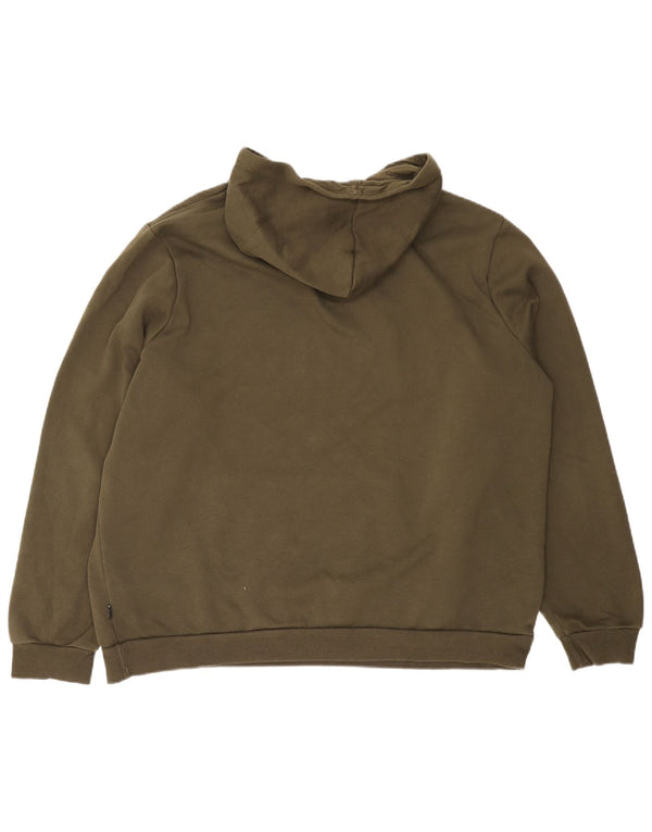 PUMA masculino gráfico moletom com capuz 2XL algodão cáqui