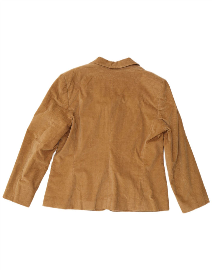 Jaqueta blazer feminina de veludo com 3 botões Burberry IT 46 grande algodão marrom
