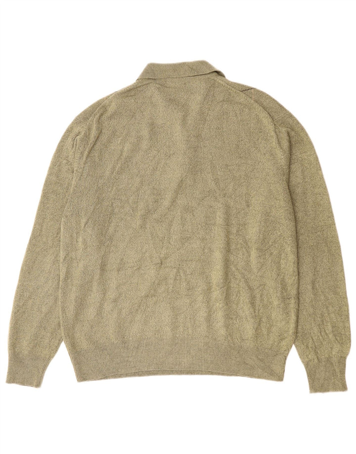Suéter masculino Dockers com gola polo, médio caqui argyle/acrílico diamante
