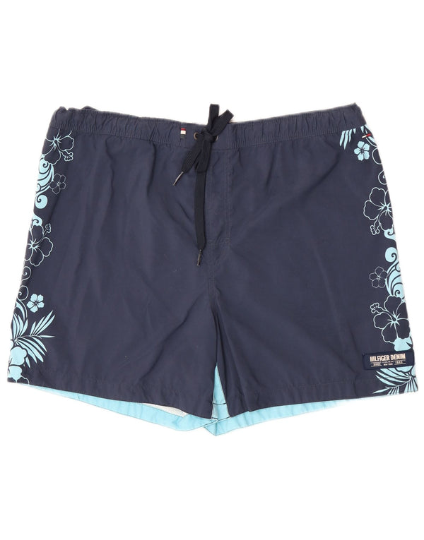 Shorts de natação masculino Tommy Hilfiger XL azul marinho floral nylon