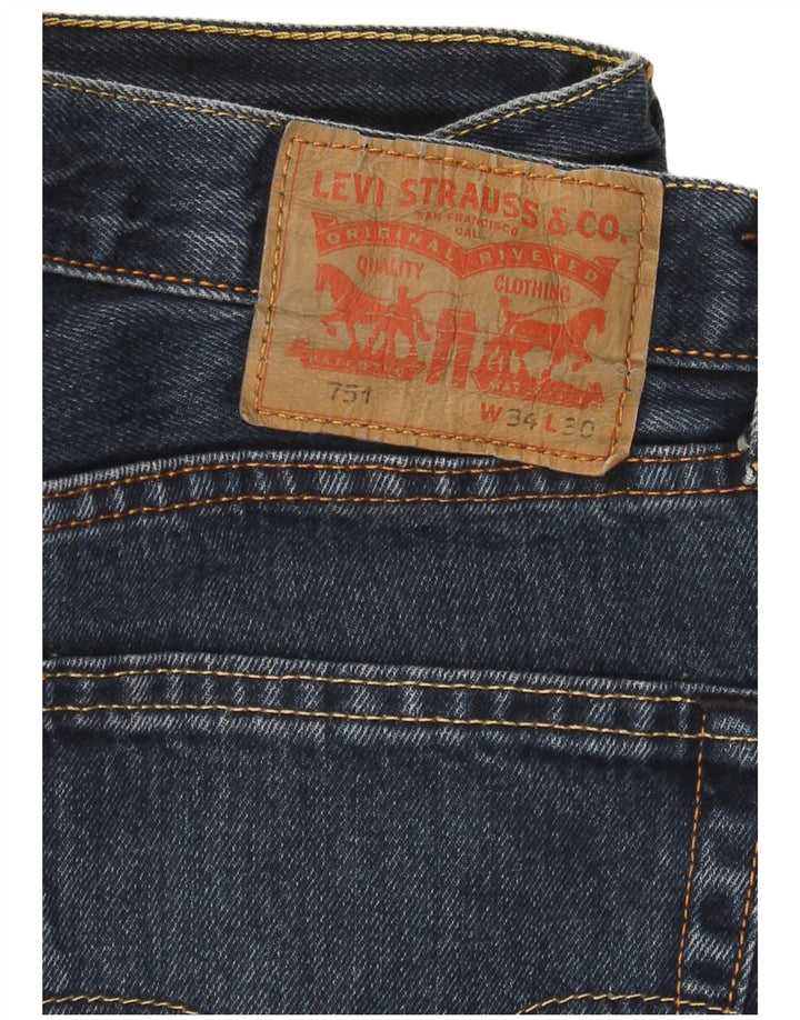 Calça jeans masculina Levi's 751 Straight W34 L27 azul algodão