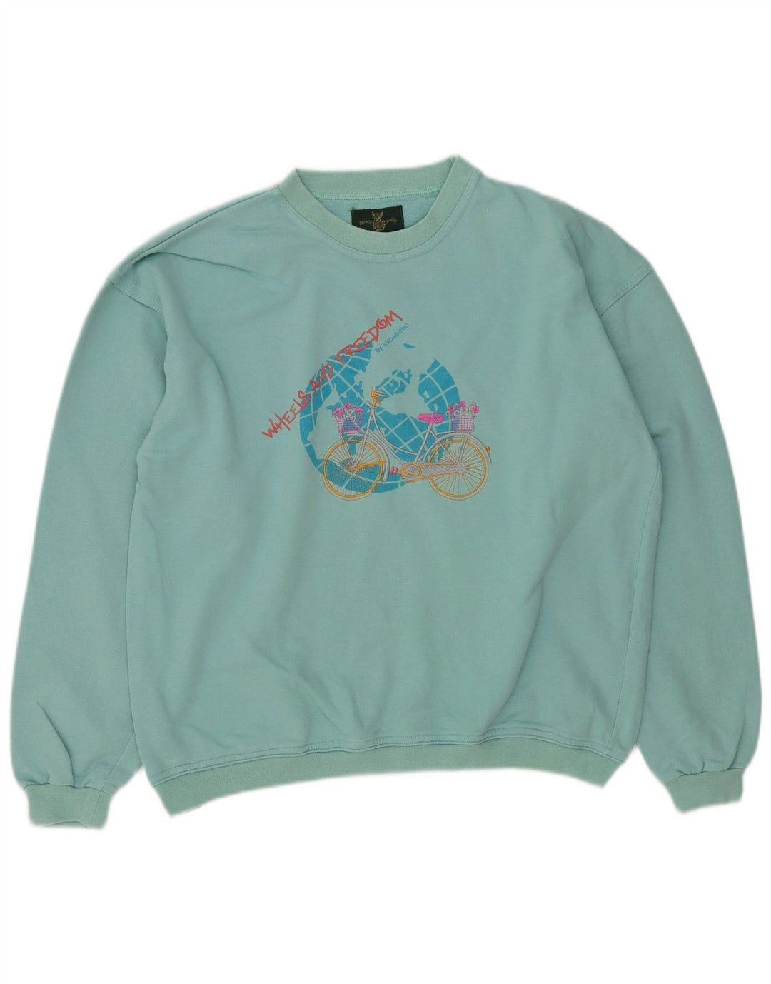 Suéter feminino Vagabond com estampa oversized Reino Unido 10 pequeno turquesa