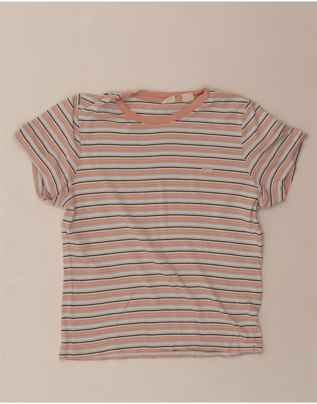 LEVI'S Womens T-Shirt Top UK 18 XL Pink Striped Vintage Levi's and Second-Hand Levi's from Messina Hembry 