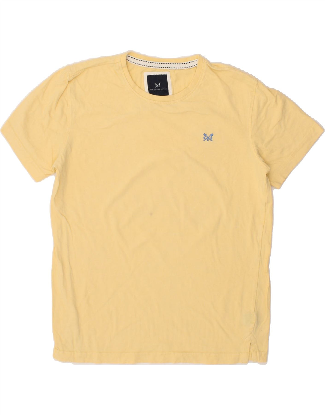 CREW CLOTHING Mens T-Shirt Top Small Yellow Cotton Vintage Crew Clothing and Second-Hand Crew Clothing from Messina Hembry 