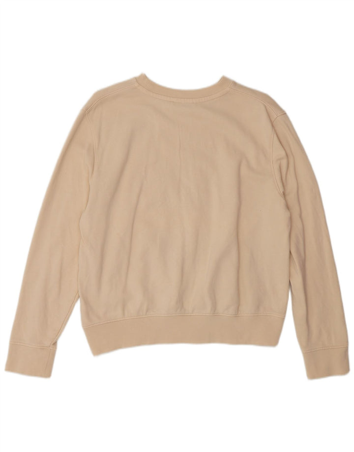 Calvin Klein moletom feminino gráfico oversized jumper Reino Unido 10 pequeno bege