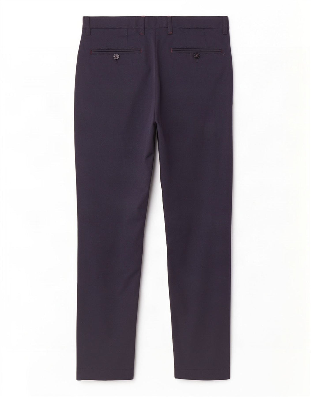 Calça masculina de terno reto Ted Baker W32 L30 poliéster azul marinho