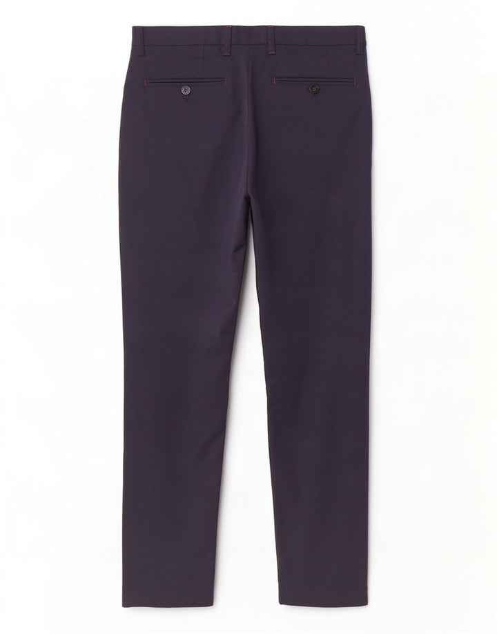 Calça masculina de terno reto Ted Baker W32 L30 poliéster azul marinho