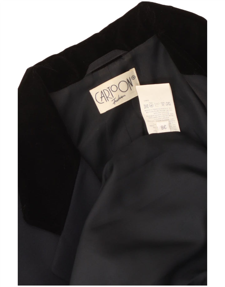 Jaqueta Blazer Feminina com 3 Botões Cartoon EU 36 Pequeno Azul Marinho Colourblock