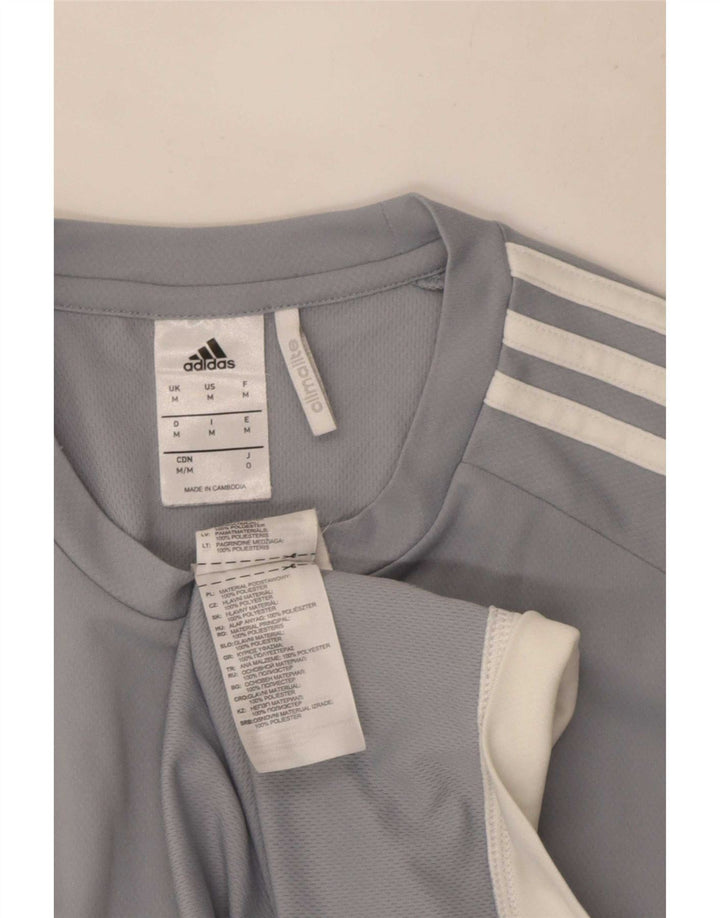 Adidas Masculino Climalite Camiseta Top Cinza Médio Colourblock Poliéster