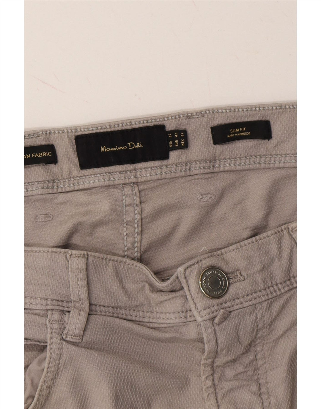 MASSIMO DUTTI Mens Slim Fit Casual Trousers W32 L30 Grey Cotton Vintage Massimo Dutti and Second-Hand Massimo Dutti from Messina Hembry 