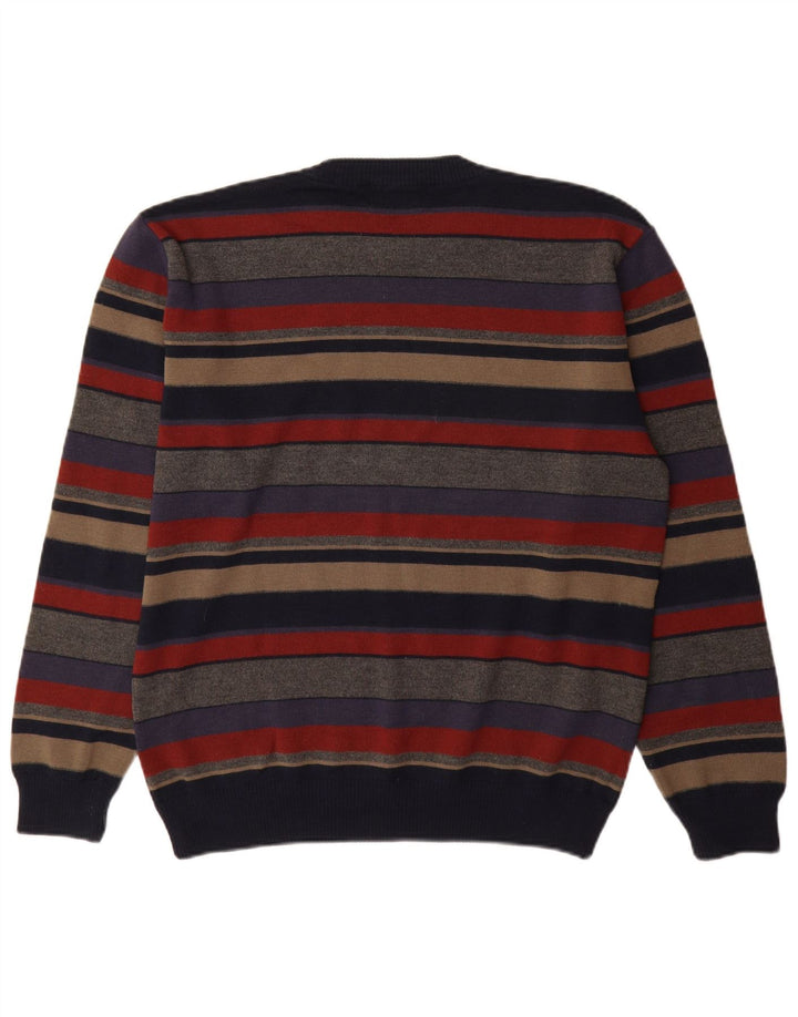 Suéter masculino Marks & Spencer com gola redonda listrado médio multicolorido
