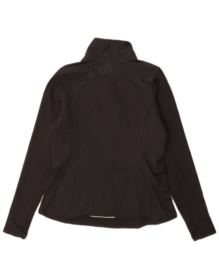 NIKE Womens Tracksuit Top Jacket UK 14 Médio Preto Spandex