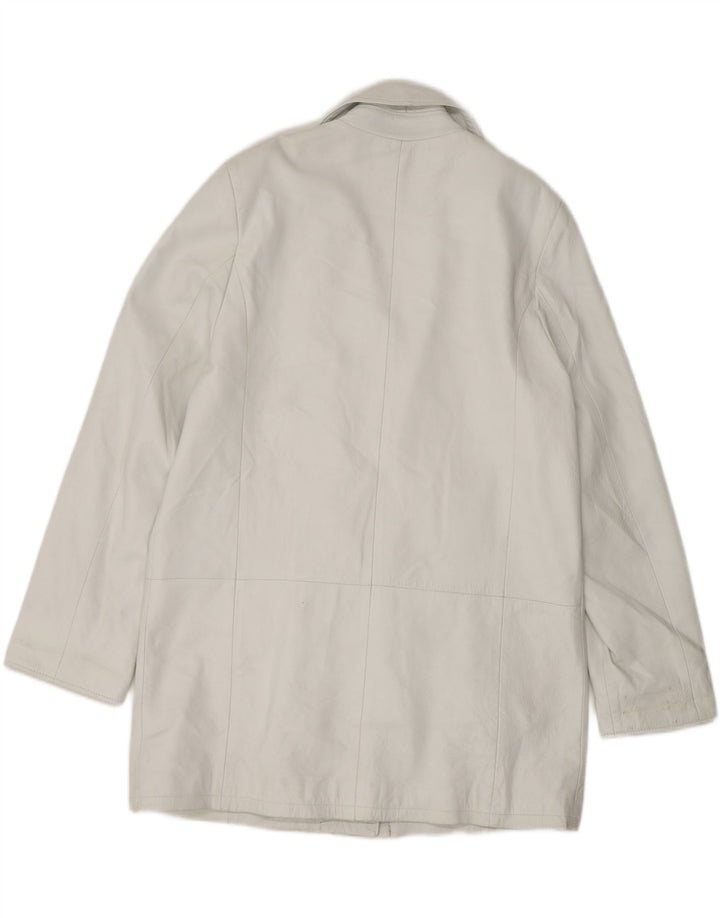 SOCIETY Womens Overcoat IT 46 Large White Vintage Society and Second-Hand Society from Messina Hembry 