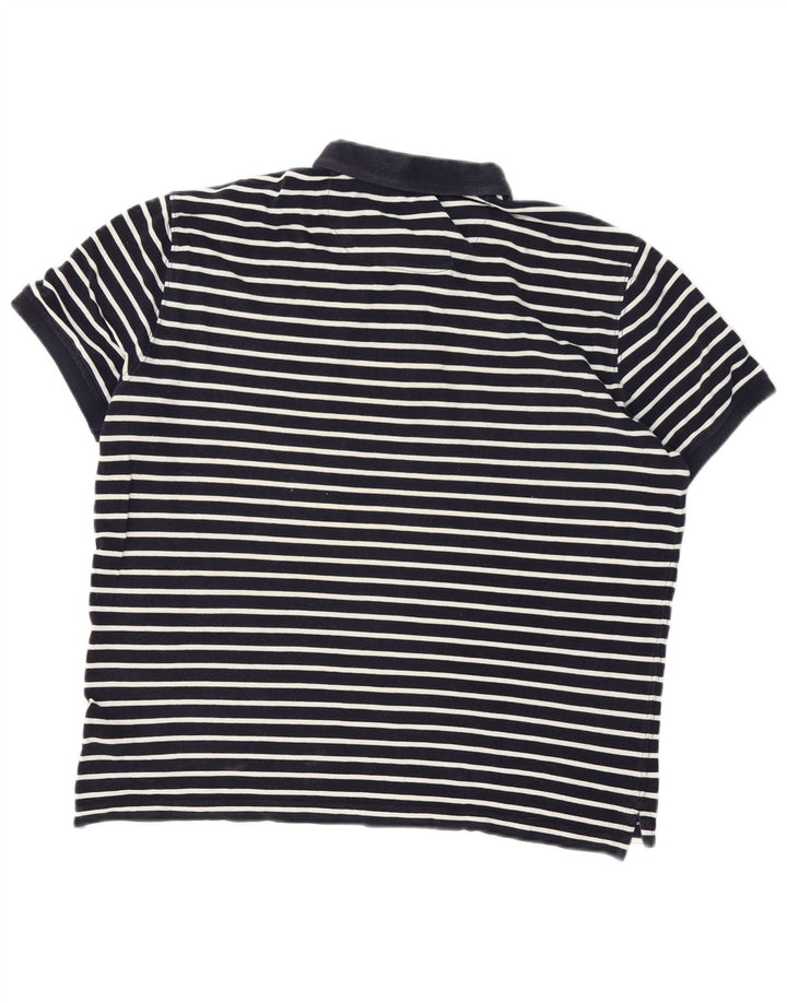 Camisa polo masculina Massimo Dutti grande listrada azul marinho