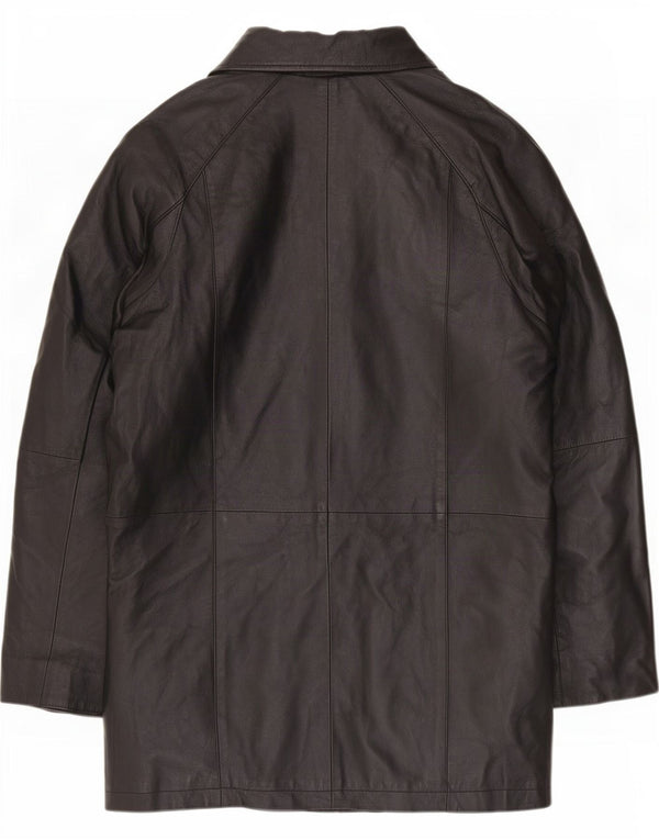 Casaco de couro feminino Milan UK 12 médio preto floral