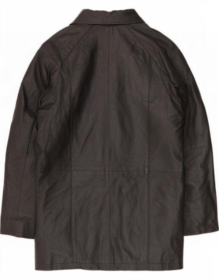Casaco de couro feminino Milan UK 12 médio preto floral