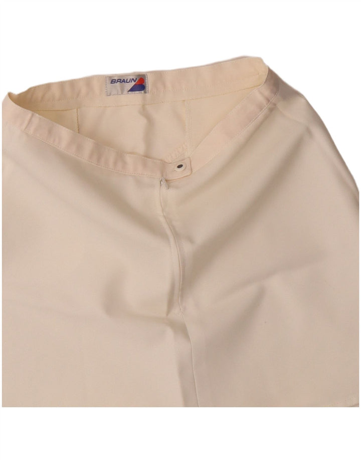 Mini saia feminina vintage de cintura alta IT 46 grande W26 branca