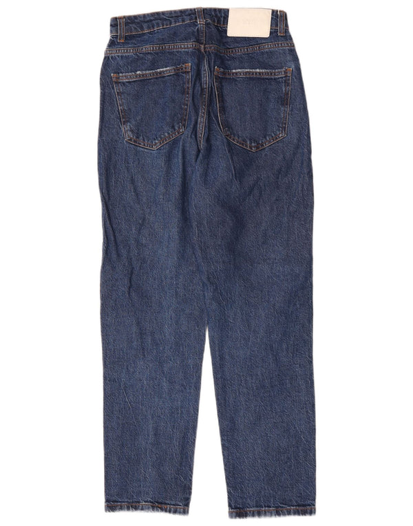 Calça jeans reta feminina Zara EU 36 XS W26 L27 algodão azul marinho
