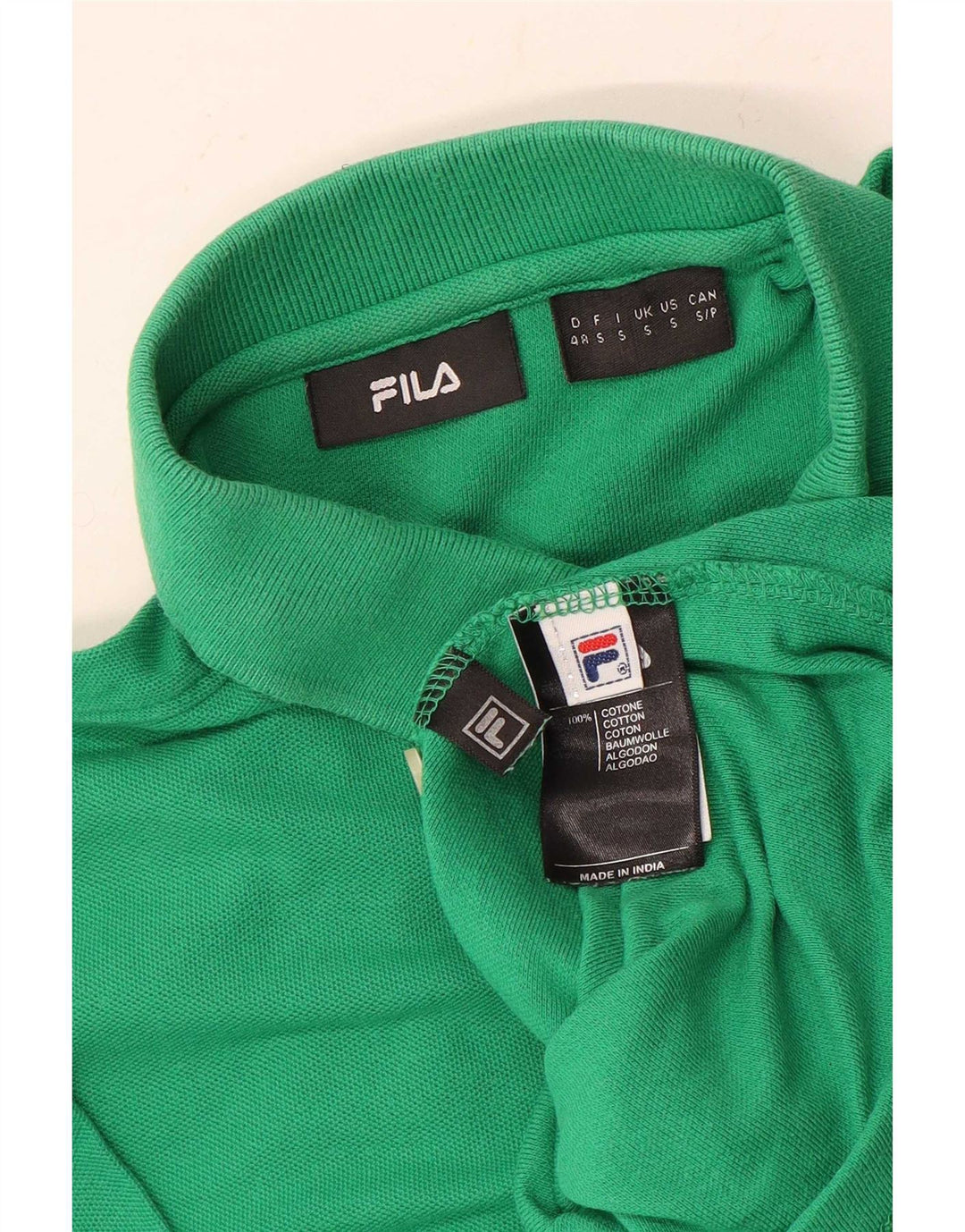Camisa polo masculina Fila pequena algodão verde