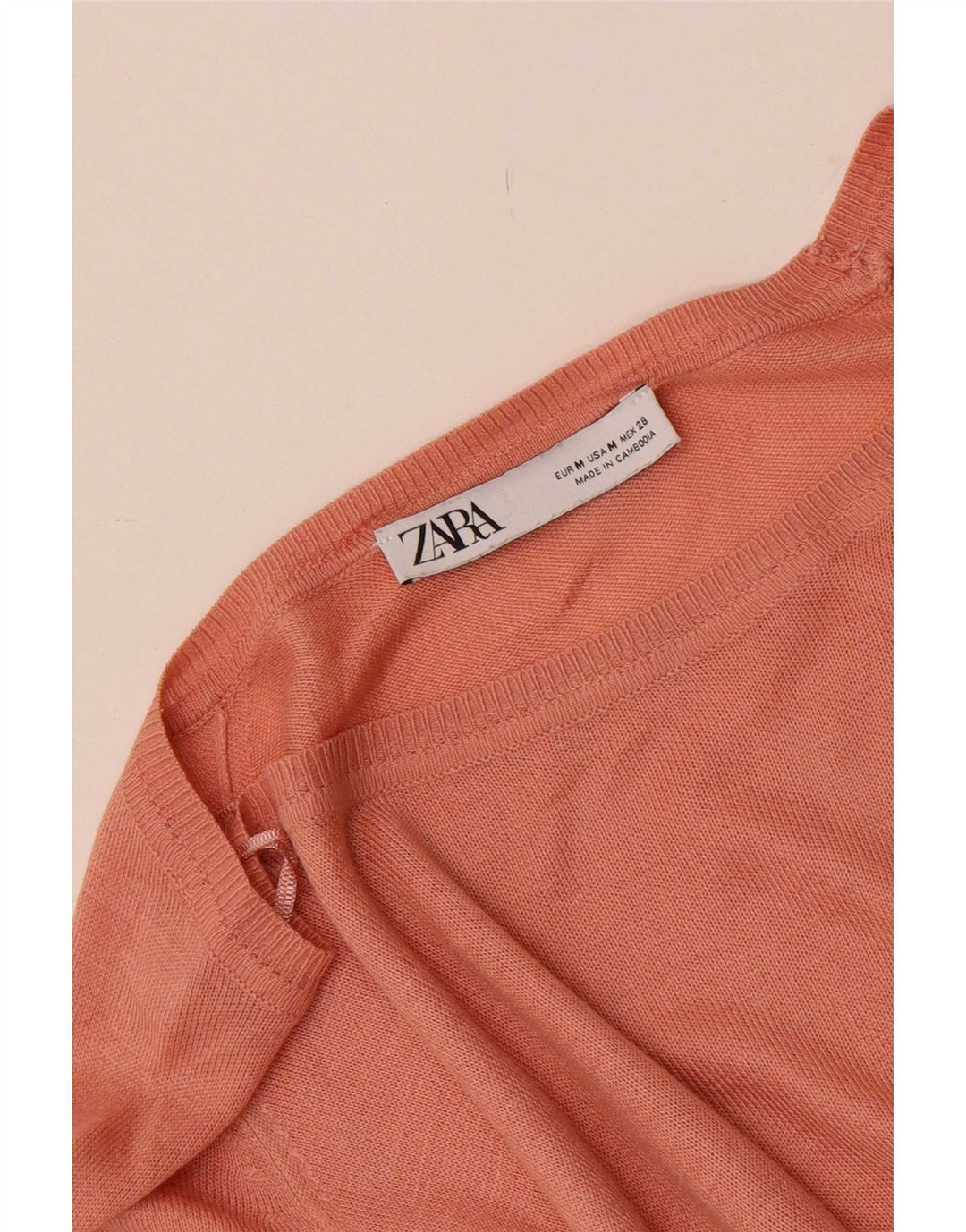 Blusa feminina Zara com ajuste relaxado UK 14 rosa médio