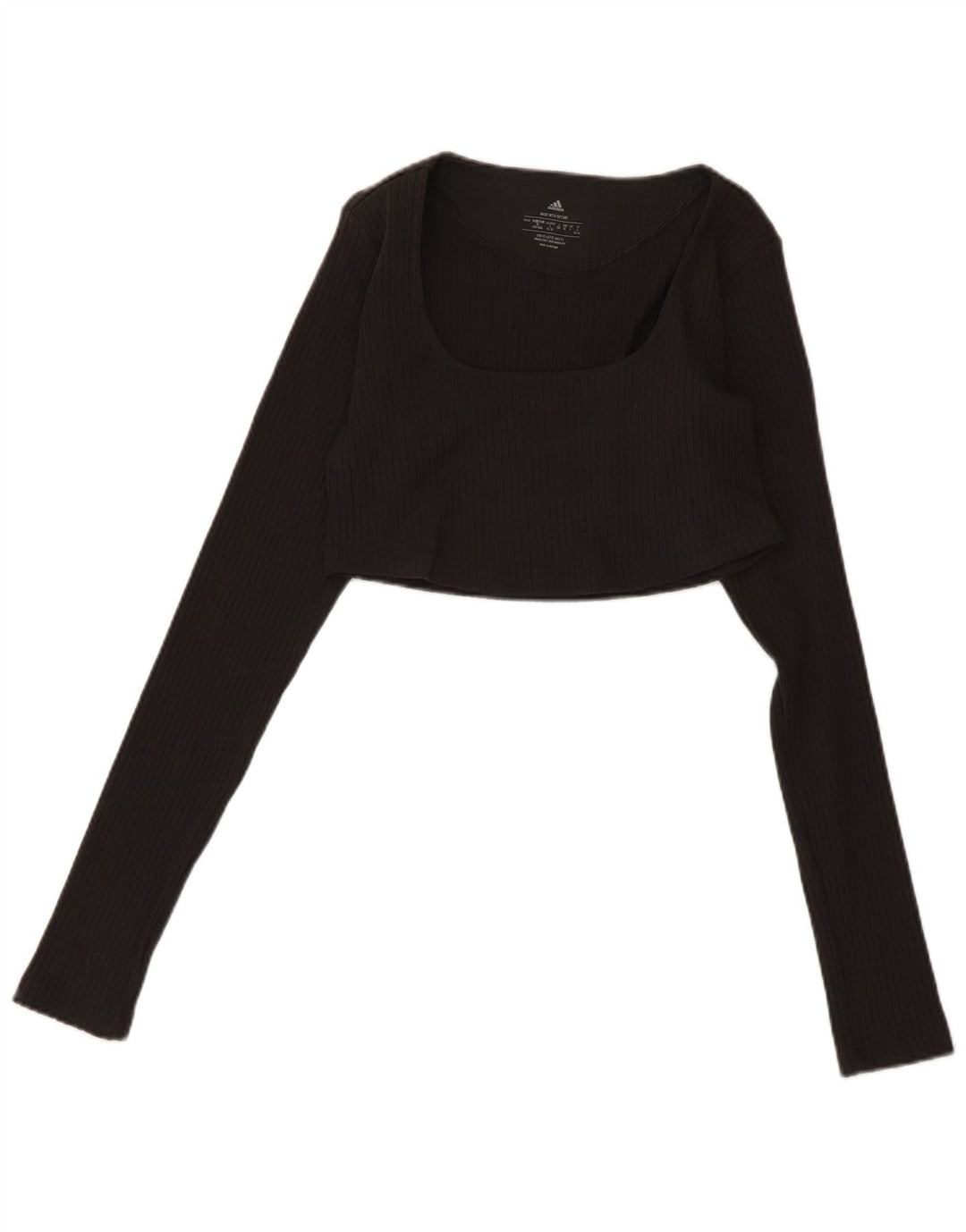 Top cropped de manga comprida Adidas feminino UK 14 grande cinza