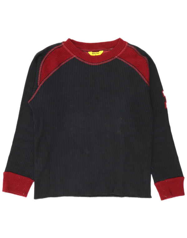 Meltin' Pot Mens Top Long Sleeve Medium Black Colourblock Cotton