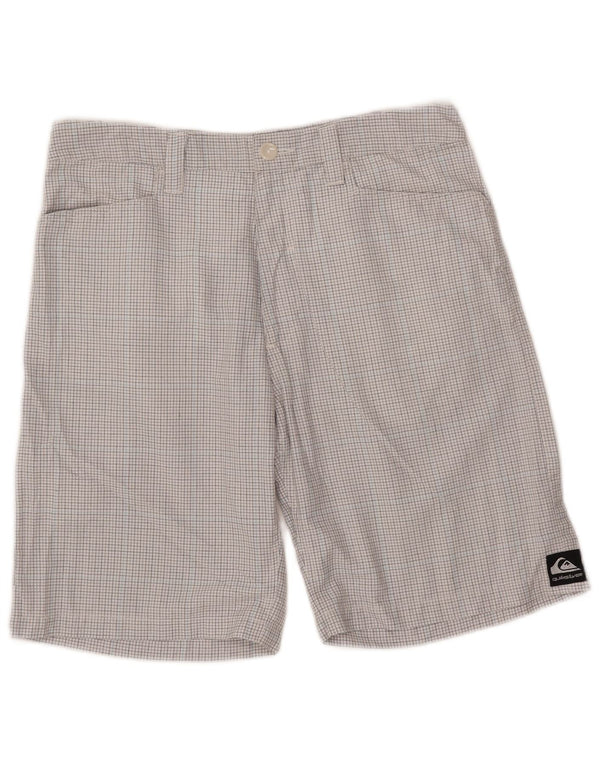 Shorts cargo masculino Quiksilver W32 grande poliéster xadrez branco