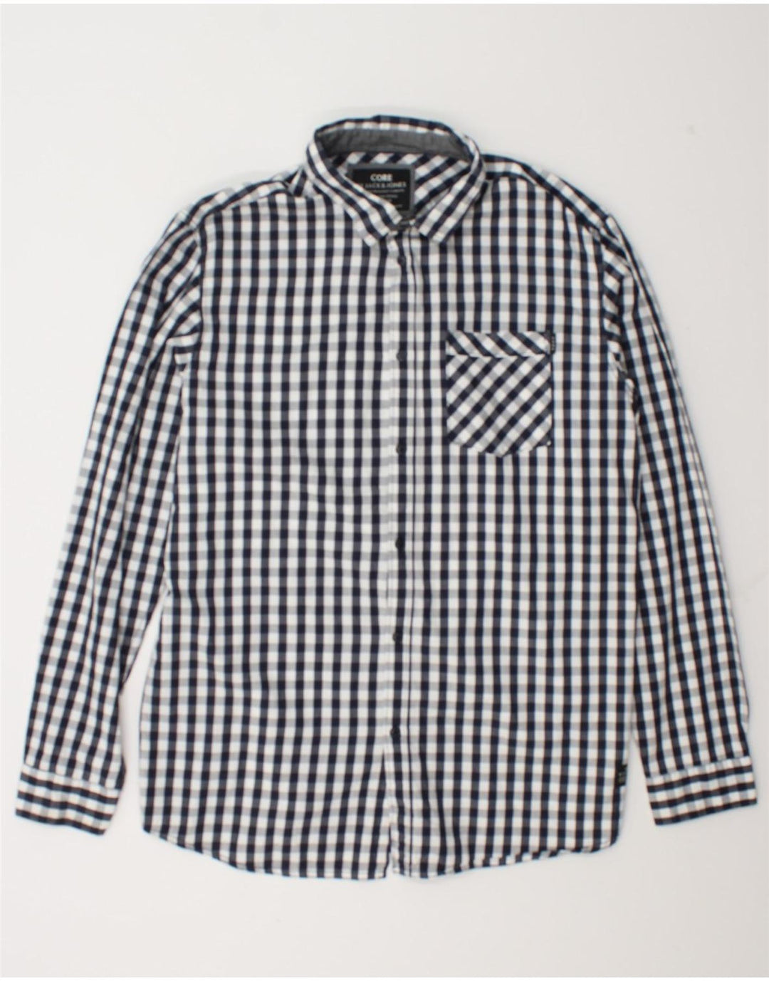 Camisa masculina Jack & Jones 2XL algodão guingão azul marinho