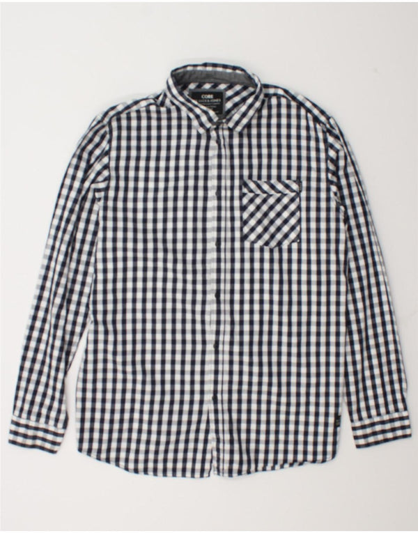 Camisa masculina Jack & Jones 2XL algodão guingão azul marinho