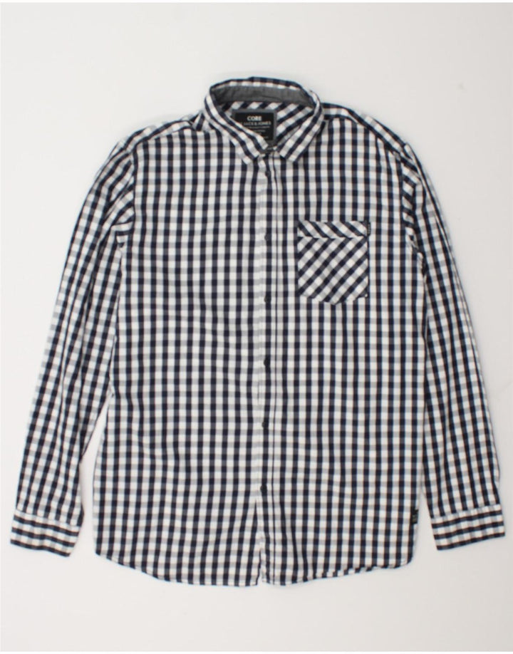 Camisa masculina Jack & Jones 2XL algodão guingão azul marinho