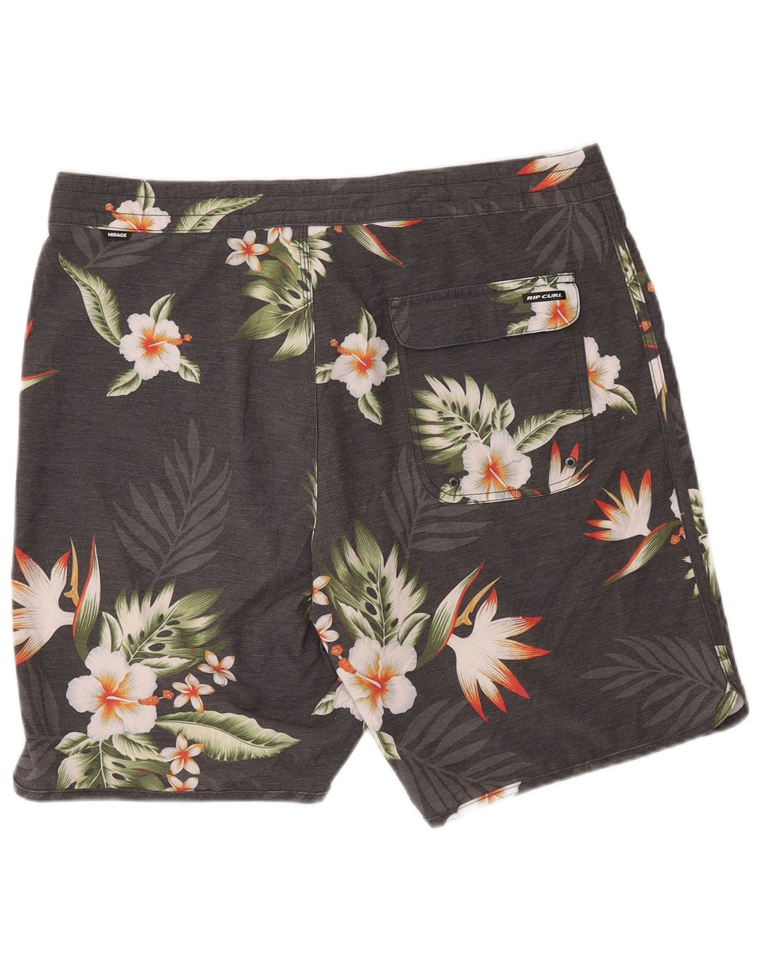 Shorts de natação masculino Rip Curl Mirage grande poliéster floral cinza