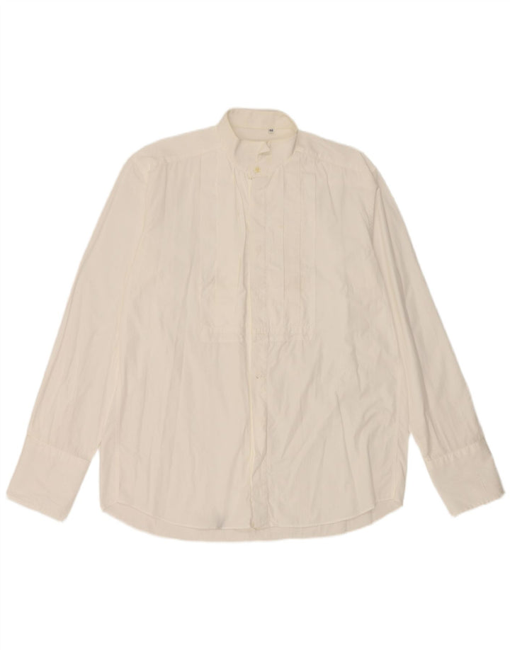 Camisa formal masculina Ungaro tamanho 40 15 1/2 algodão branco médio