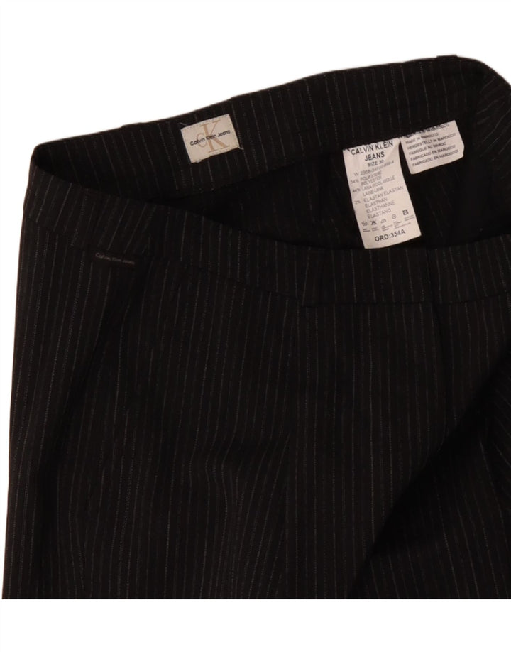 Calça chino feminina CALVIN KLEIN W30 L31 poliéster listrado cinza