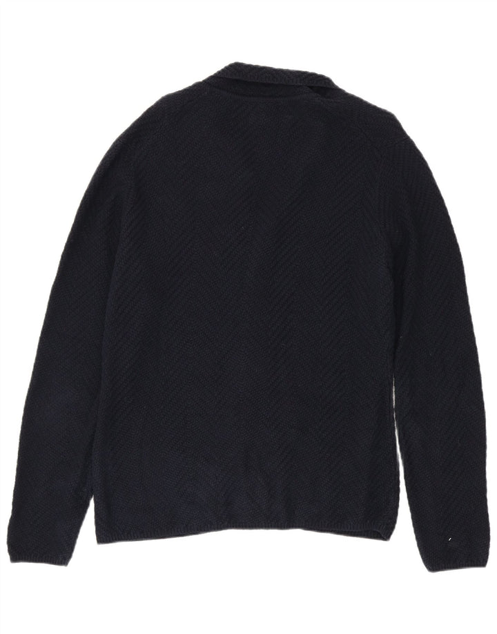 Suéter cardigã masculino Massimo Dutti médio algodão azul marinho