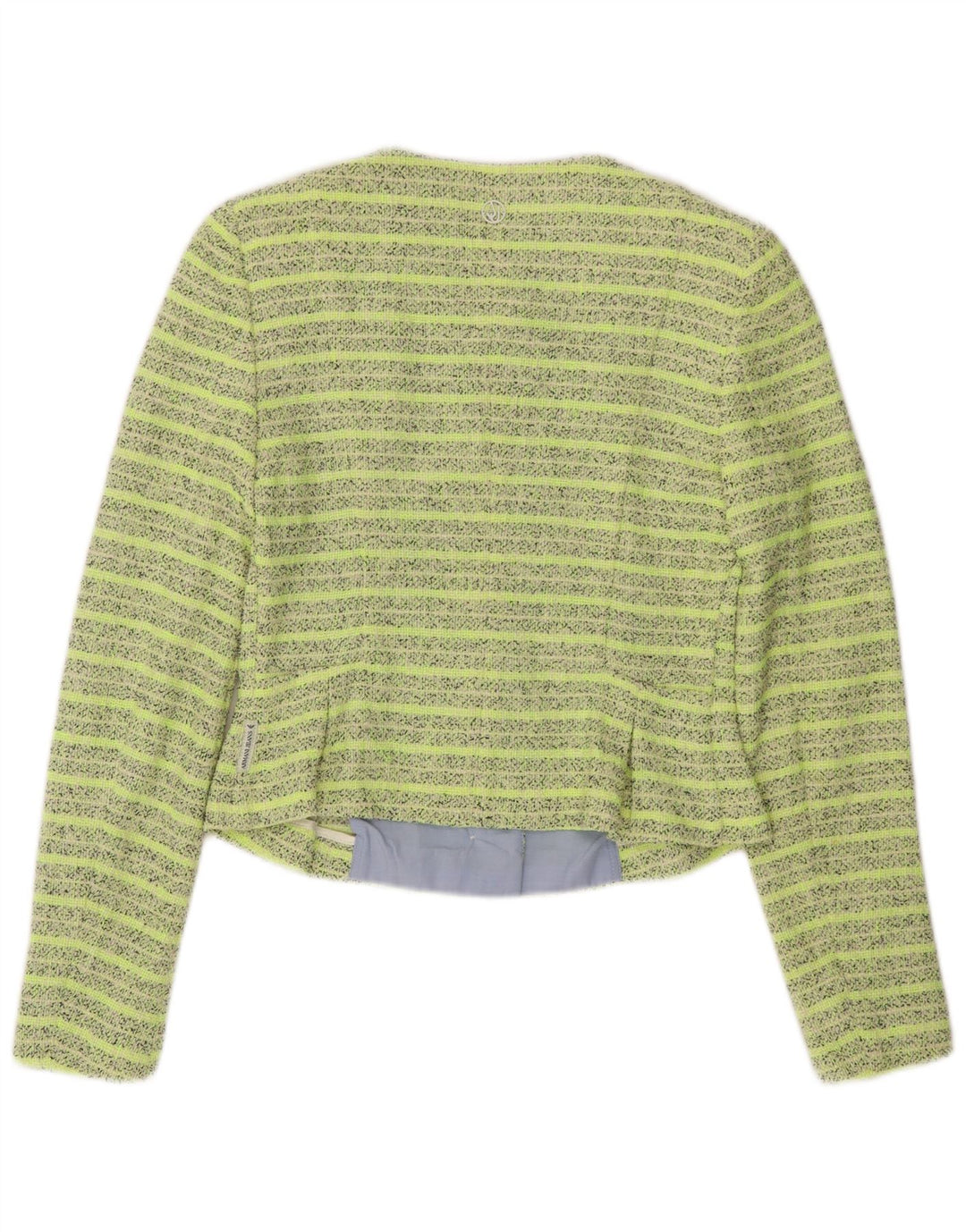 Jaqueta blazer feminina ARMANI JEANS crop 5 botões IT 42 listrado verde médio