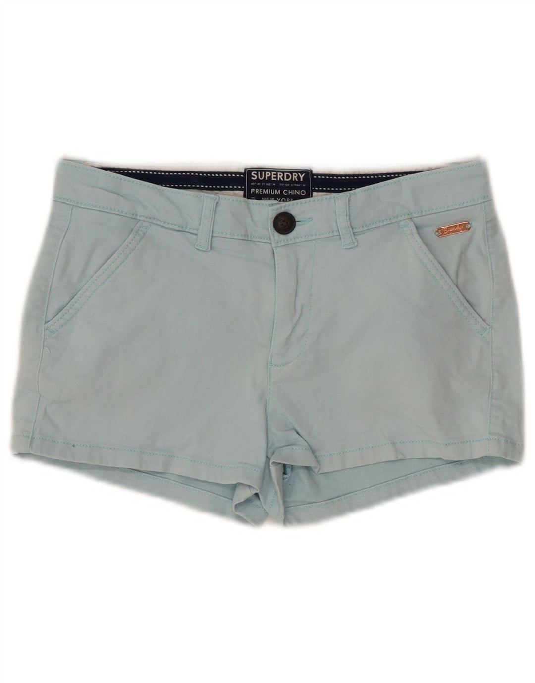 Shorts chino feminino SUPERDRY UK 6 XS W25 azul