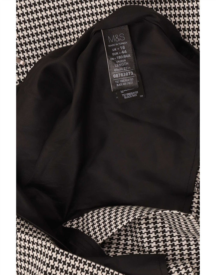 Saia lápis feminina Marks & Spencer UK 16 grande W34 preta Houndstooth