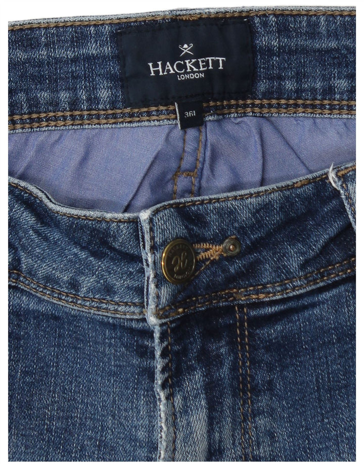 Hackett Mens Slim Jeans W36 L33 Azul Algodão