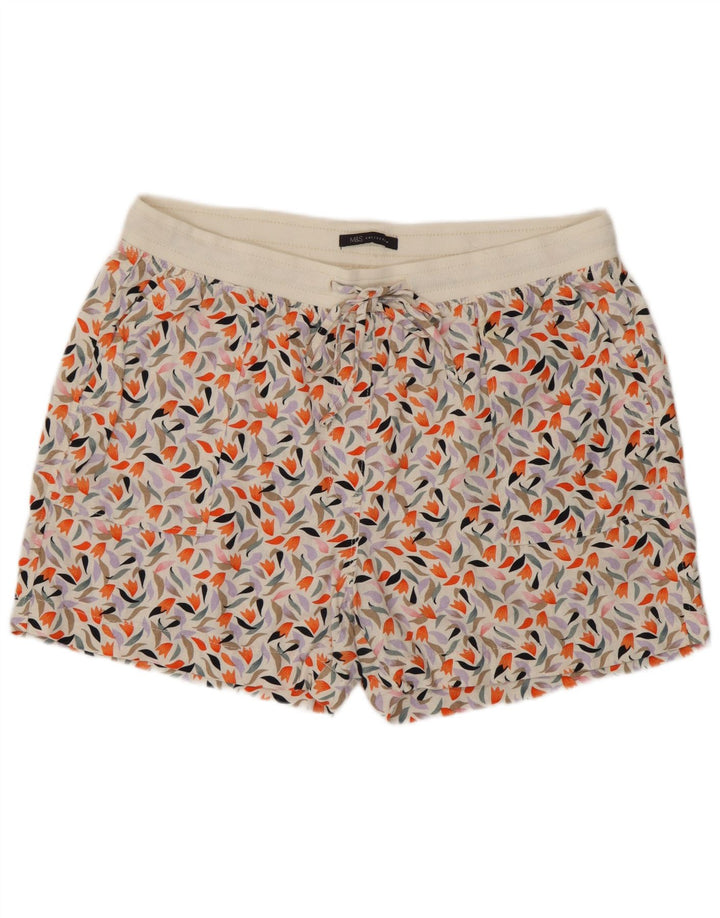 Shorts feminino Marks & Spencer UK 16 grande linho floral multicolorido
