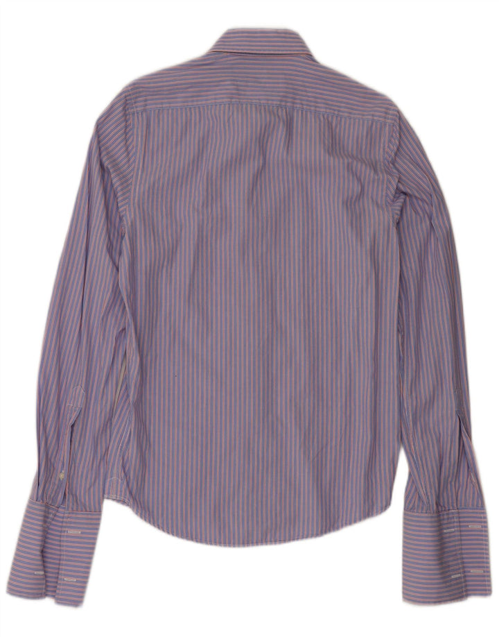 Camisa formal masculina Jack Wills pequena listrada azul de algodão