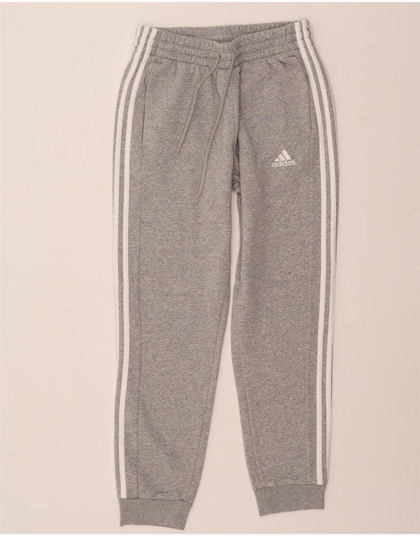ADIDAS Calças de treino femininas Joggers UK 14 Médio Cinza Algodão