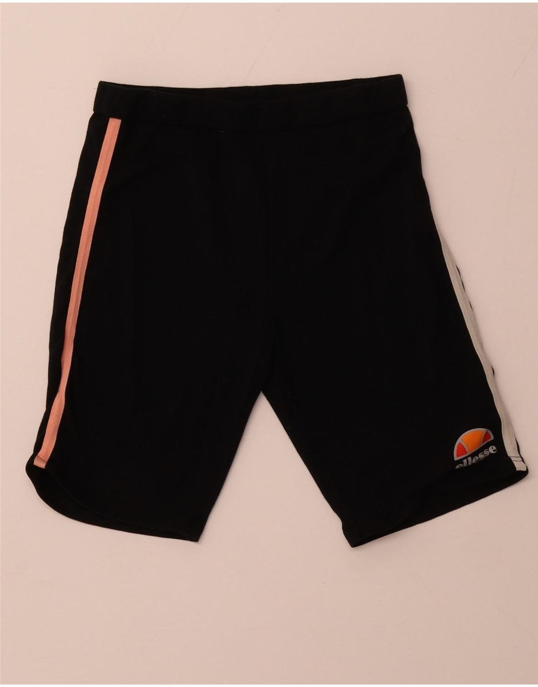 Shorts esportivos femininos ELLESSE UK 12 algodão preto médio