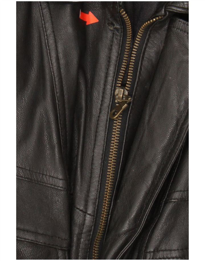 Jaqueta de couro masculina vintage UK 38 couro preto médio