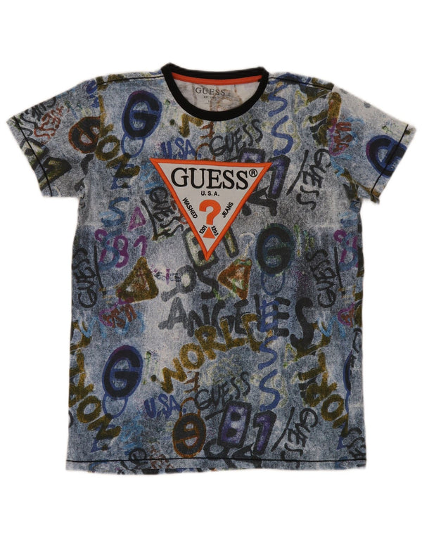 Camiseta Guess Boys Graphic 15-16 Anos Azul Algodão