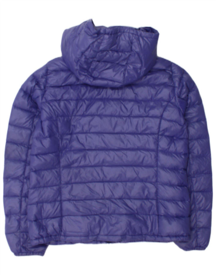 Jaqueta acolchoada com capuz feminina Benetton UK 14 grande roxo