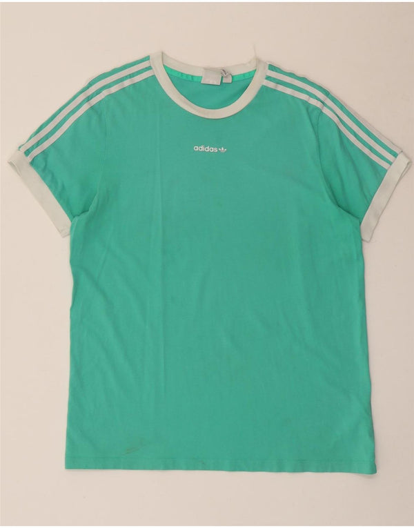 Camiseta feminina Adidas UK 14 grande algodão turquesa