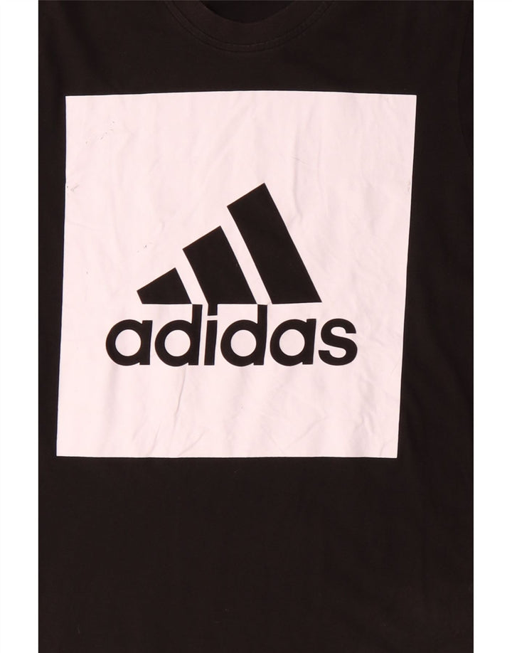Camiseta masculina ADIDAS com estampa gráfica grande de algodão colorido preto