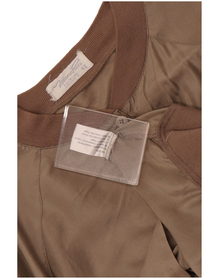 Jaqueta bomber oversized feminina Marco Pecci IT 42 médio marrom seda