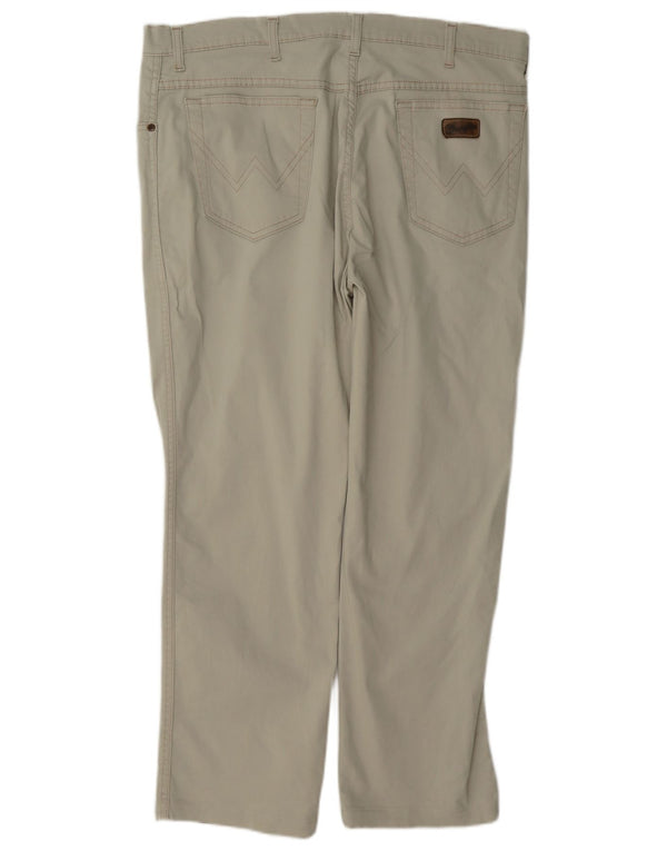 Wrangler Calça masculina reta casual W38 L28 algodão bege