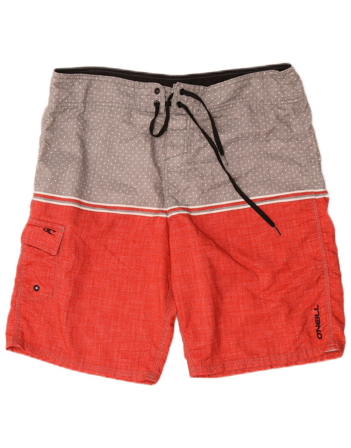 Shorts de natação masculino O'Neill grande bloco colorido vermelho